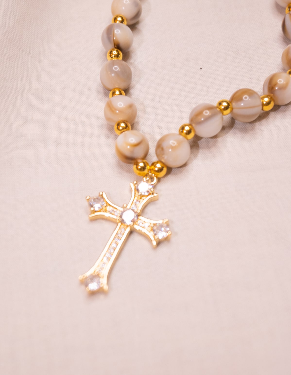 Collier Beige & Doré