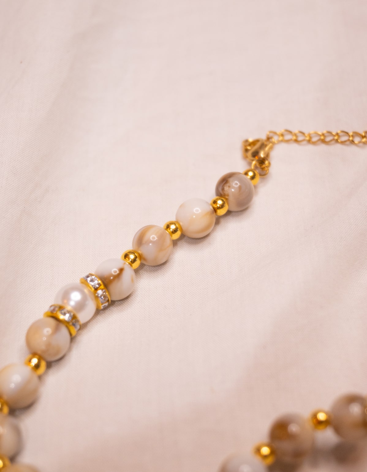 Collier Beige & Doré
