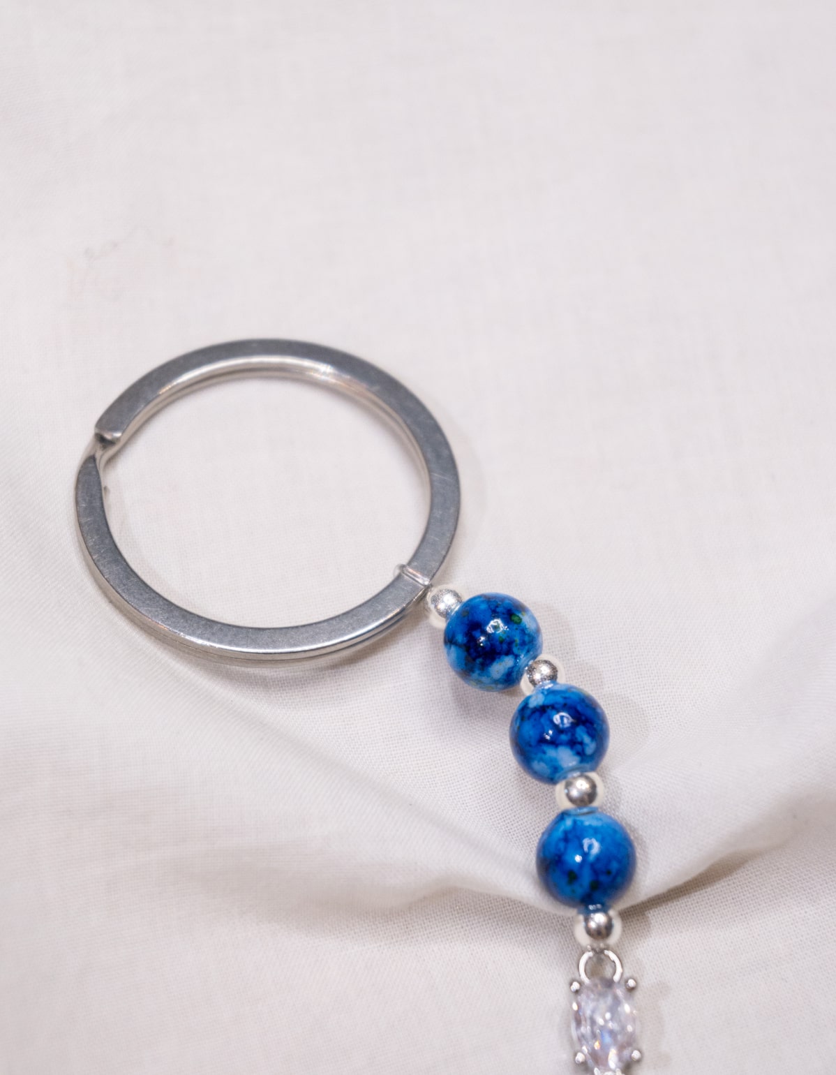 Porte clé - Bleu Marin & Argent