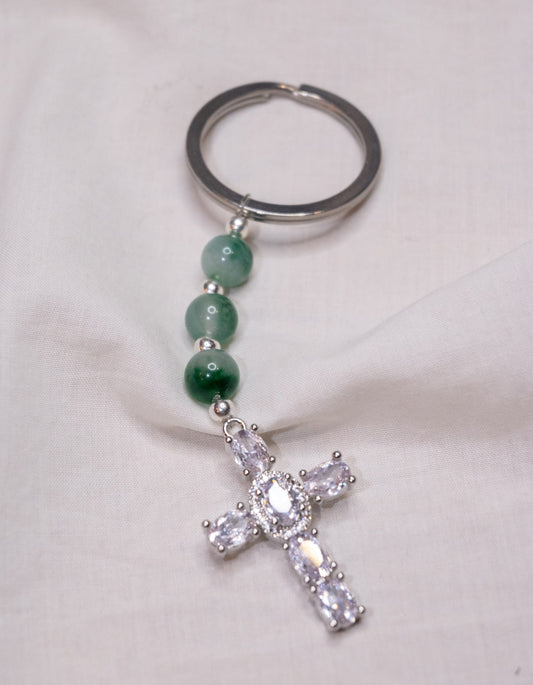 Porte clé - Vert & Argent