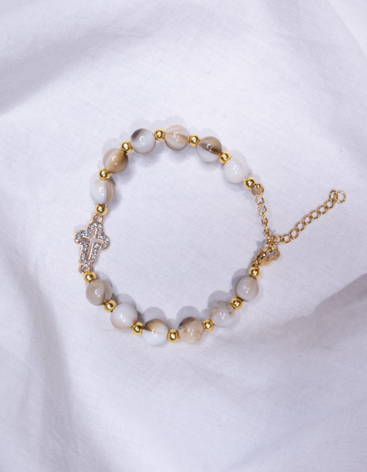 Bracelet Beige & Doré