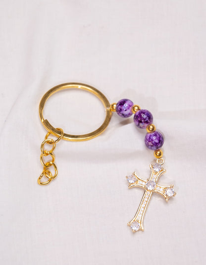 Porte-clé - Violet & Doré