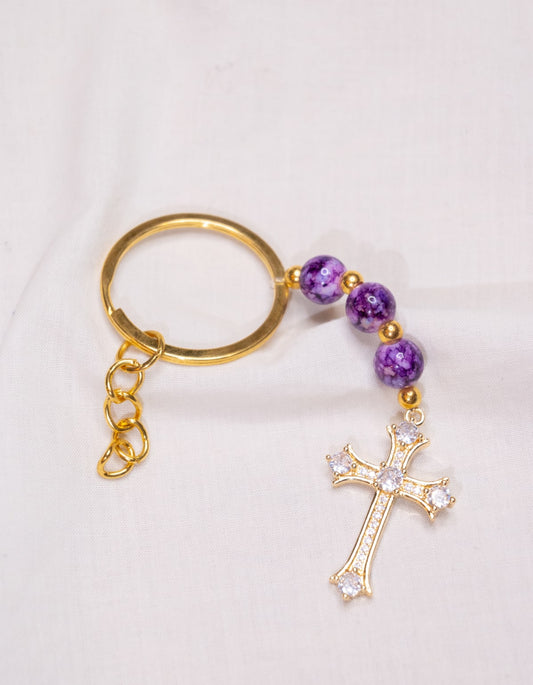 Porte-clé - Violet & Doré