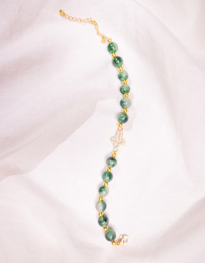 Bracelet Vert & Doré