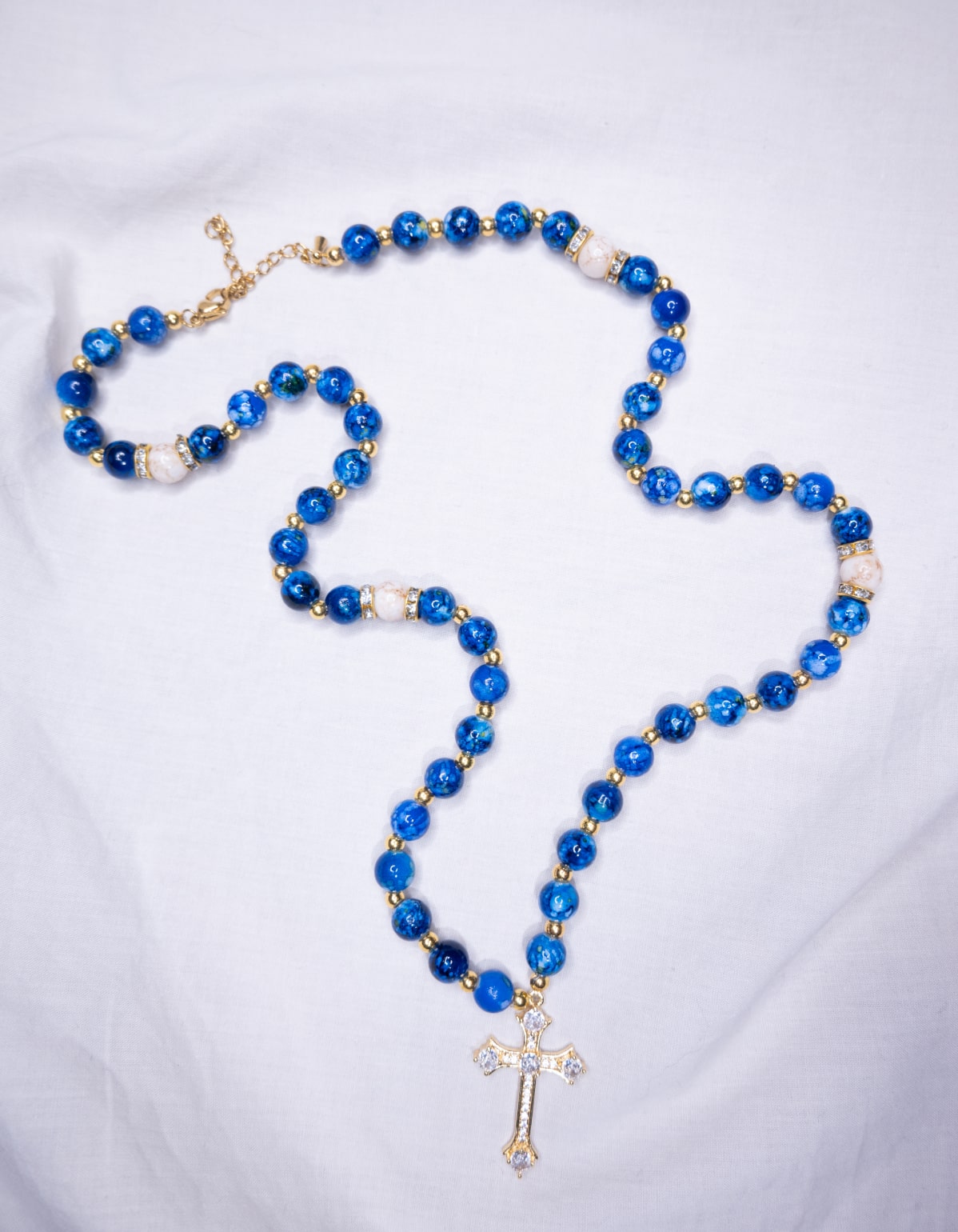 Collier Bleu marin & Doré