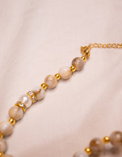 Collier Beige & Doré