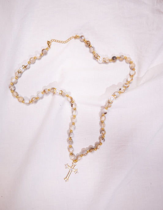 Collier Beige & Doré