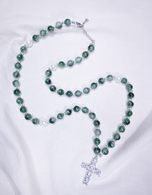 Collier Vert & Argent